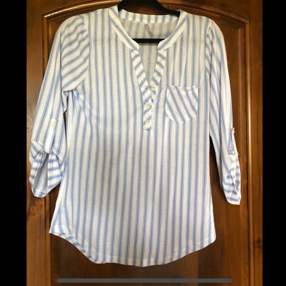 Blue and White Striped Top - Picture 1 of 5